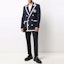 Lookbook BALMAIN FW21 藍色刺繡網球標誌修身西裝外套。 WH1SI003081W-SAJ
