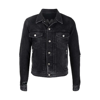 BALMAIN FW21 Distressed Denim Jacket Men’s Black WH0TC015-013D-0PA