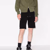 Shop BALMAIN FW21 壓紋休閒運動短褲 黑色 WH1OA000B141-0PA