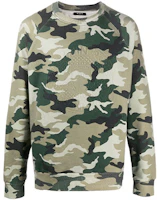 Balmain FW21 Embossed Logo Camo Pullover Sweatshirt Green () TH13998I210-7UA Balmain FW21 Embossed Logo Camo Pullover Sweatshirt Green () TH13998I210-7UA