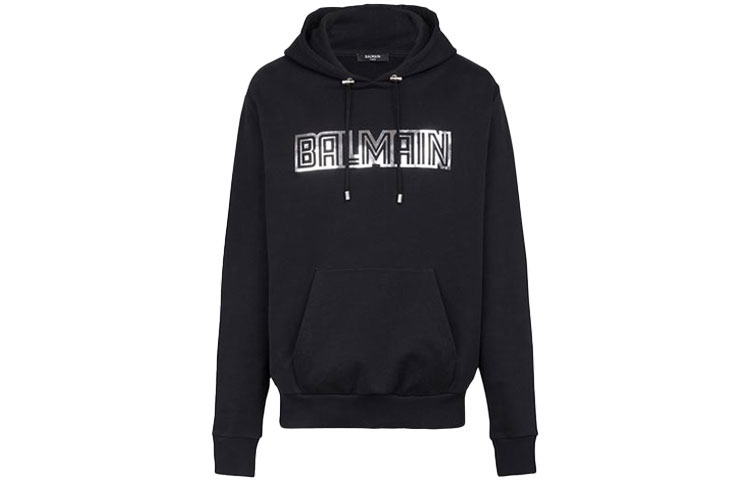 Order 발망 FW21 엠보싱 로고 프린트 드로스트링 후디 블랙 WH0JR002B160EAC