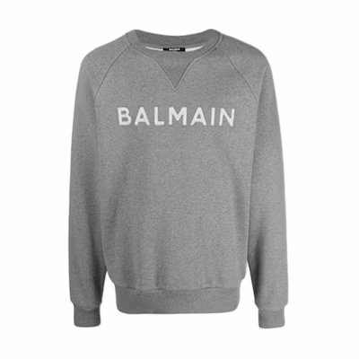 Balmain FW21 Embossed Logo Sweatshirt Grey WH1JQ005-B112-YBN