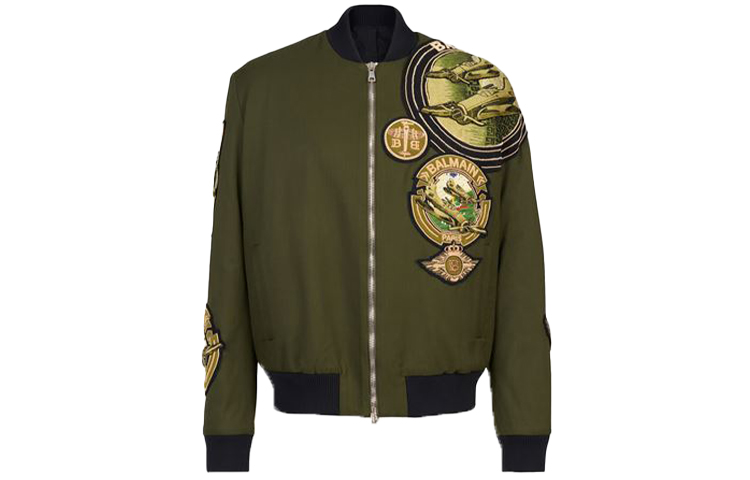 Balmain FW21 Green Long Sleeve Logo Jacket WH0TF000P097UDF