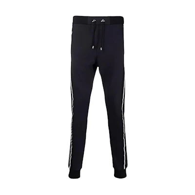 BALMAIN FW21 Knit Joggers with Side Logo Patch Black. WH1OB021-273J-SDO
