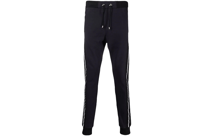 Order BALMAIN FW21 Knit Joggers with Side Logo Patch Black. WH1OB021-273J-SDO