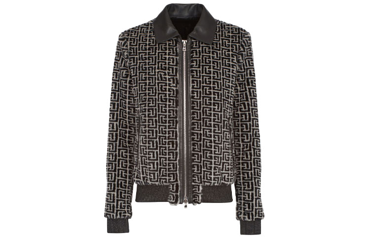 Balmain FW21 Logo Long-Sleeve Zip Jacket Black WH1TH115X165GFE