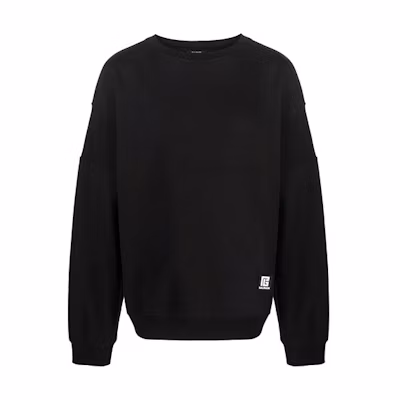 Balmain FW21 Logo Patch Solid Color Long Sleeve Sweatshirt Black () XH1JS047BB16-EAB