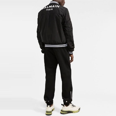 발망 FW21 로고 프린트 봄버 재킷 블랙 XH1TF086XB27-EAB Shop 발망 FW21 로고 프린트 봄버 재킷 블랙 XH1TF086XB27-EAB