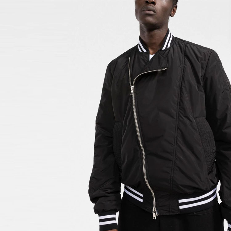 Purchase 巴尔曼 FW21 黑色徽标印花飞行夹克 XH1TF086XB27-EAB