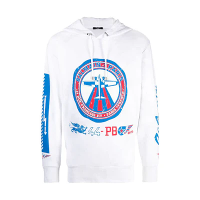 Balmain FW21 Logo Print Hoodie White Menswear WH0JT031G104-GEU