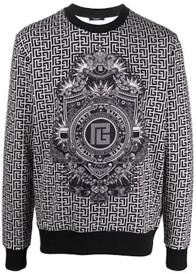 BALMAIN FW21 男士灰色Logo印花寬鬆版型長袖上衣。 WH1JQ040G072-GFE Order BALMAIN FW21 男士灰色Logo印花寬鬆版型長袖上衣。 WH1JQ040G072-GFE