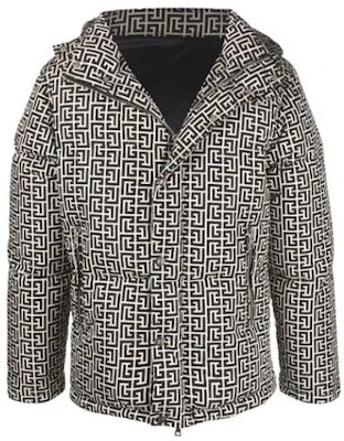 Balmain FW21 Logo Print Puffer Hooded Jacket Black () WH1TP036I687GFE Buy Balmain FW21 Logo Print Puffer Hooded Jacket Black () WH1TP036I687GFE