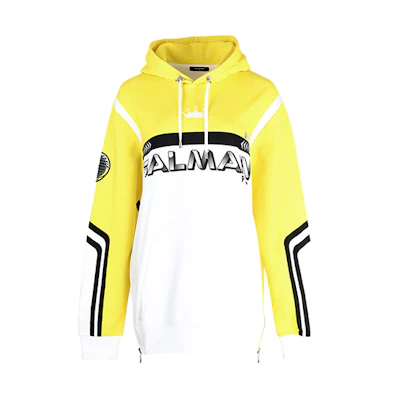 Balmain FW21 Logo Print Pullover Hoodie Men’s Colorblock WH1JT000-G084-IAV