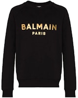 BALMAIN FW21 Logo Print Pullover Sweatshirt Black WH1JQ005B122-EAD BALMAIN FW21 Logo Print Pullover Sweatshirt Black WH1JQ005B122-EAD