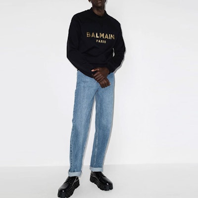 巴尔曼 FW21 黑色印花标志卫衣 WH1JQ005B122-EAD Lookbook 巴尔曼 FW21 黑色印花标志卫衣 WH1JQ005B122-EAD