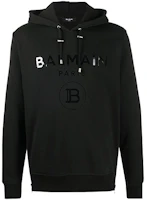 Balmain FW21 Logo Print Side-Zip Pullover Sweatshirt Black () UH13391I382-EAP Balmain FW21 Logo Print Side-Zip Pullover Sweatshirt Black () UH13391I382-EAP