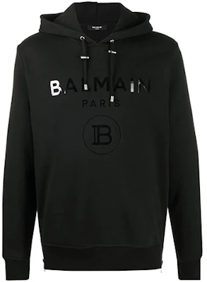 Balmain FW21 Logo Print Side-Zip Pullover Sweatshirt Black () UH13391I382-EAP Buy Balmain FW21 Logo Print Side-Zip Pullover Sweatshirt Black () UH13391I382-EAP