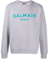 Balmain FW21 Logo Print Sweater Grey VH1JQ040B075YEA Balmain FW21 Logo Print Sweater Grey VH1JQ040B075YEA