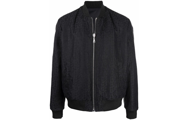 Balmain FW21 Logo Zip-Up Jacket Black Long Sleeve VH0TF063003H-0PA