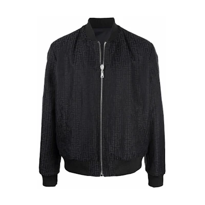 Balmain FW21 Logo Zip-Up Jacket Black Long Sleeve VH0TF063003H-0PA