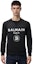 Shop BALMAIN FW21 Baju Minimalis Cetak Huruf Crewneck Hitam VH1JQ005B027-0PA