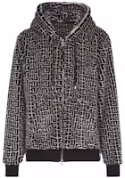 Balmain FW21 Monogram Faux Fur Track Jacket Black WH1JR016X165GFE Balmain FW21 Monogram Faux Fur Track Jacket Black WH1JR016X165GFE