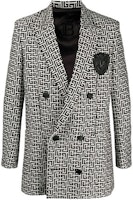 BALMAIN FW21 Monogram Logo Print Blazer Black White VH0SI025C212-GFE BALMAIN FW21 Monogram Logo Print Blazer Black White VH0SI025C212-GFE