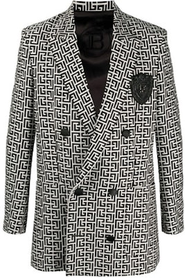 발맹 FW21 모노그램 로고 프린트 블레이저 블랙 화이트 VH0SI025C212-GFE Buy 발맹 FW21 모노그램 로고 프린트 블레이저 블랙 화이트 VH0SI025C212-GFE