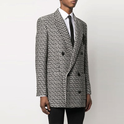 발맹 FW21 모노그램 로고 프린트 블레이저 블랙 화이트 VH0SI025C212-GFE Purchase 발맹 FW21 모노그램 로고 프린트 블레이저 블랙 화이트 VH0SI025C212-GFE