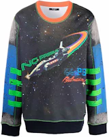 Balmain FW21 Spaceship Graphic Pullover Crewneck Sweatshirt Blue WH0JS001-G114 Balmain FW21 Spaceship Graphic Pullover Crewneck Sweatshirt Blue WH0JS001-G114