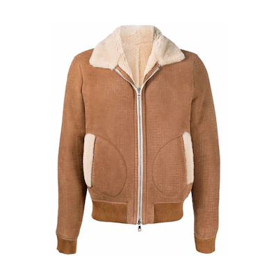Balmain FW21 Suede Long Sleeve Jacket Brown () WH1TH115L-120