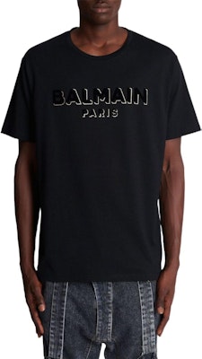 BALMAIN FW22 Baju-T Krew Hitam dengan Cetakan Logo. AH1EG010BB99-EAD Purchase BALMAIN FW22 Baju-T Krew Hitam dengan Cetakan Logo. AH1EG010BB99-EAD