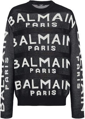 巴尔曼 FW22 黑色 Logo 针织套头毛衣 圆领衫 AH1KE010KE07 Order 巴尔曼 FW22 黑色 Logo 针织套头毛衣 圆领衫 AH1KE010KE07