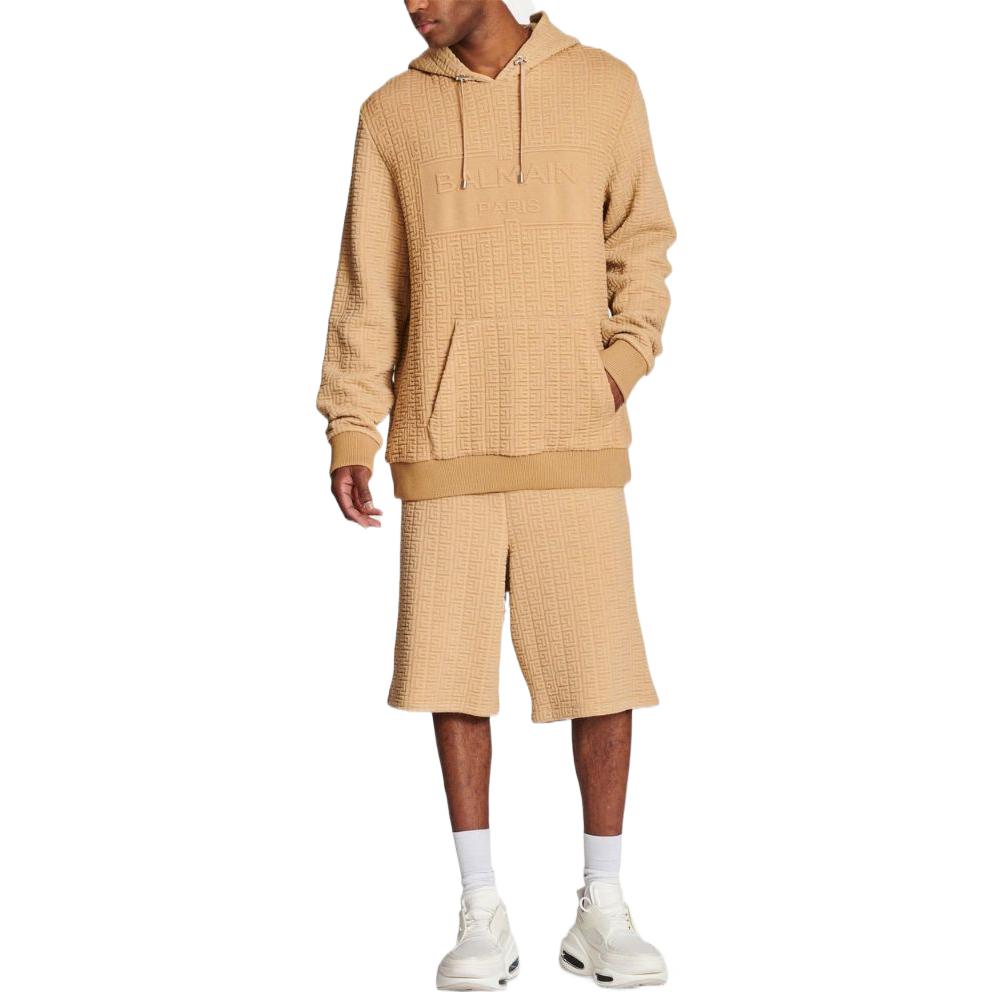 Lookbook バルマン FW22 クラシックロゴエンボス スウェットシャツ カーキカラー YH0JT047JB158KC