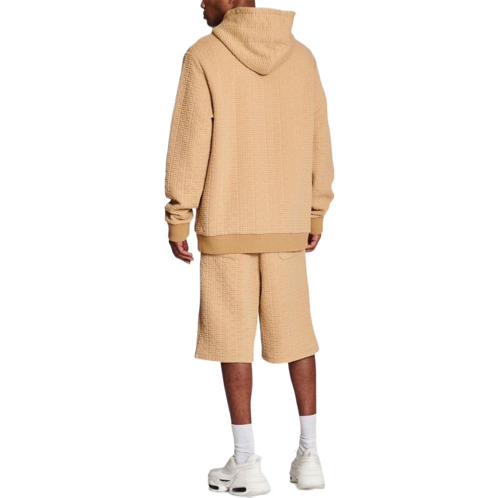 Shop バルマン FW22 クラシックロゴエンボス スウェットシャツ カーキカラー YH0JT047JB158KC