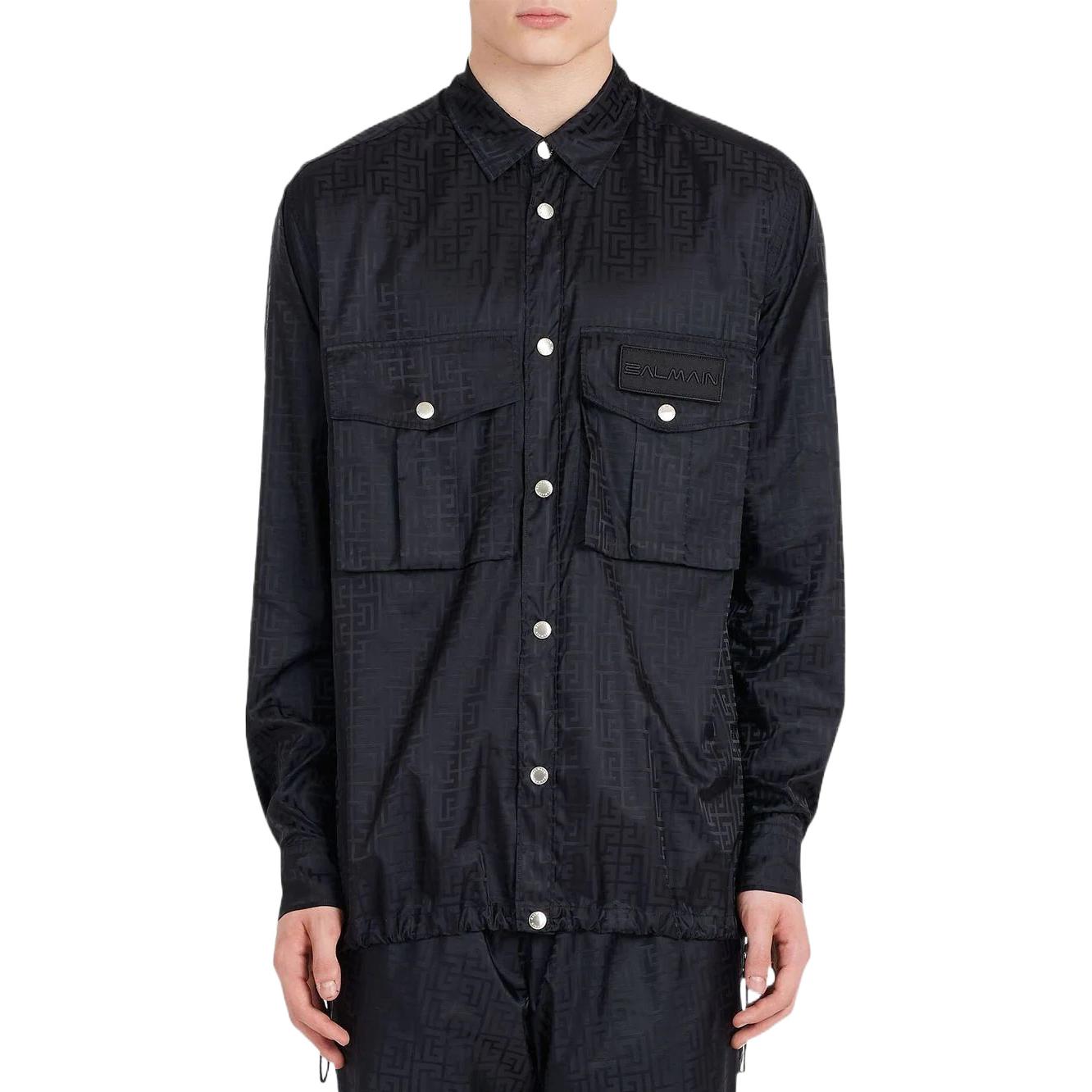 Lookbook BALMAIN FW22  Classic Logo Long Sleeve Shirt Black YH1HD00011XB-EAP