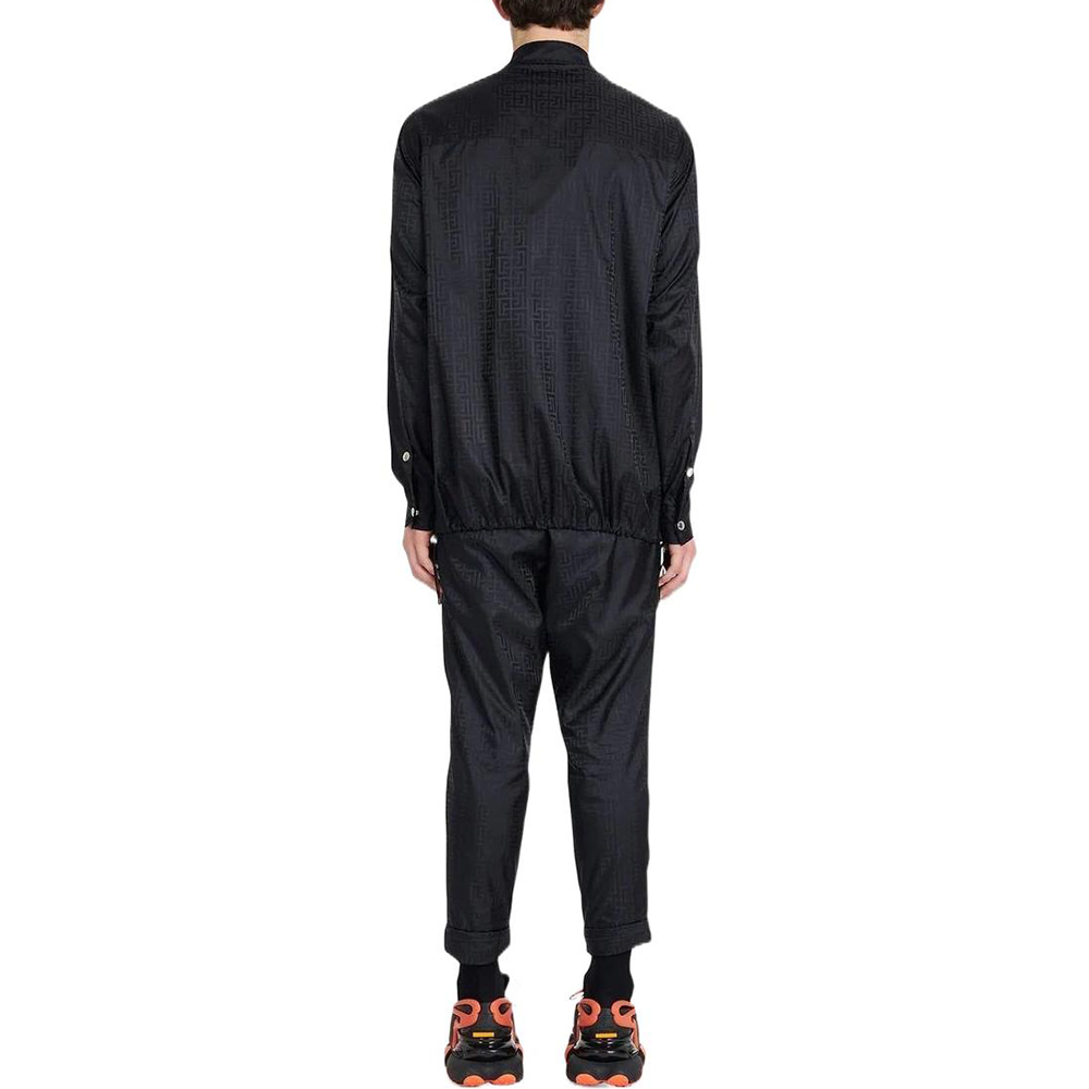 Shop BALMAIN FW22  Classic Logo Long Sleeve Shirt Black YH1HD00011XB-EAP