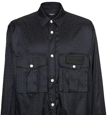 BALMAIN FW22 Classic Logo Long Sleeve Shirt Black YH1HD00011XB-EAP Details for BALMAIN FW22 Classic Logo Long Sleeve Shirt Black YH1HD00011XB-EAP