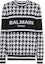 Buy BALMAIN FW22 黑色標誌千鳥格羊毛針織毛衣 YH1KD000KC08-GAB