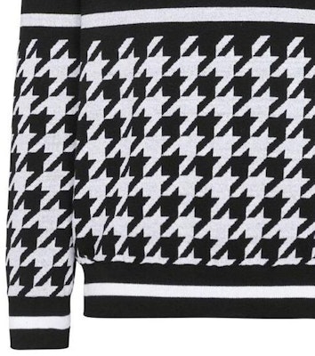 BALMAIN FW22 黑色標誌千鳥格羊毛針織毛衣 YH1KD000KC08-GAB Sizing BALMAIN FW22 黑色標誌千鳥格羊毛針織毛衣 YH1KD000KC08-GAB