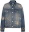 Buy BALMAIN FW22 Jaket Denim Biru Single-Breasted Distressed YH1TC147DC396FC