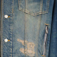 Sizing BALMAIN FW22 Single-Breasted Distressed Denim Jacket Blue YH1TC147DC396FC