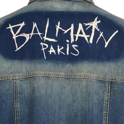 BALMAIN FW22 Jaket Denim Biru Single-Breasted Distressed YH1TC147DC396FC Cheap BALMAIN FW22 Jaket Denim Biru Single-Breasted Distressed YH1TC147DC396FC