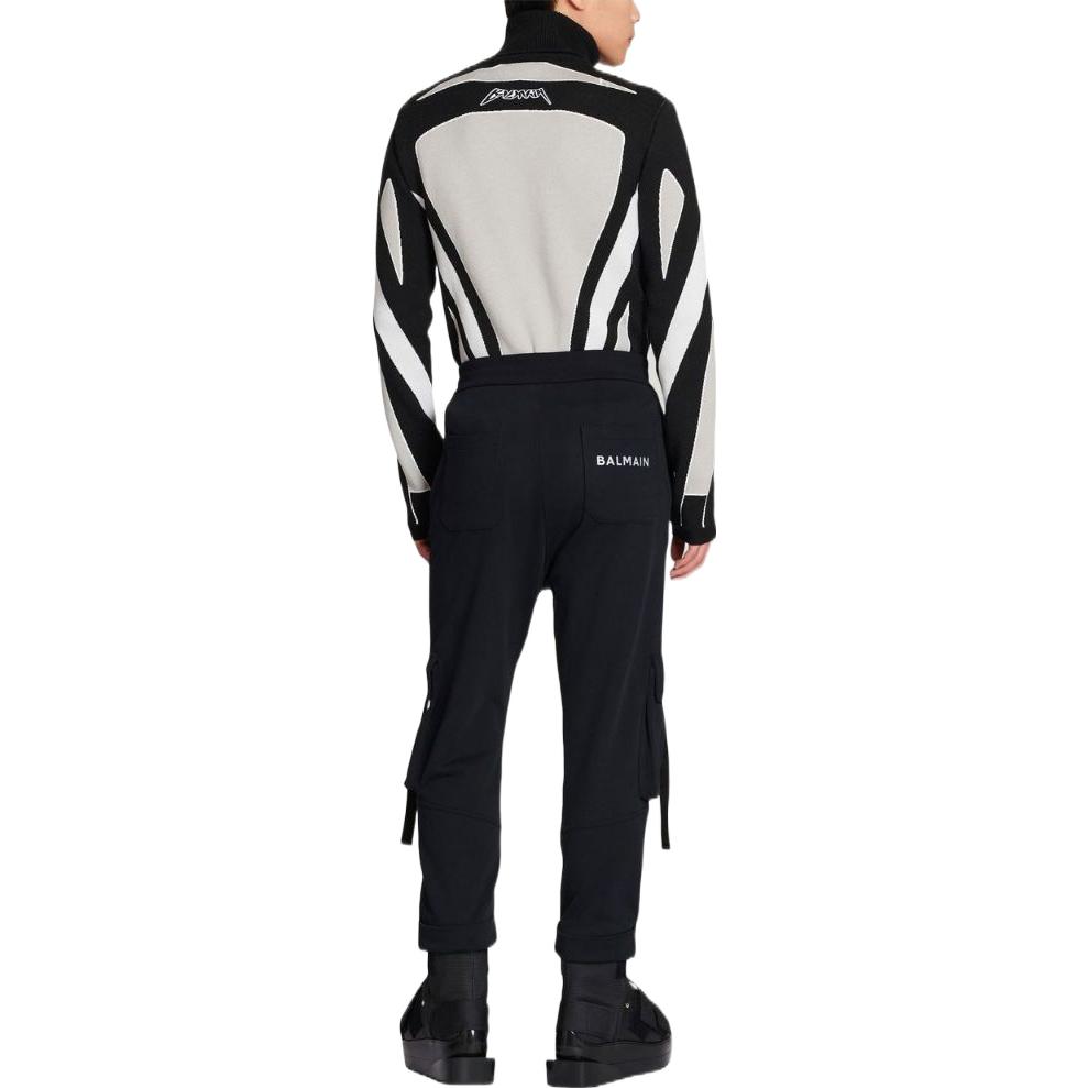 Shop バルマン FW22 無地 ストレートレッグ カーゴパンツ カジュアルトラウザーズ YH0OB190BB93EEC