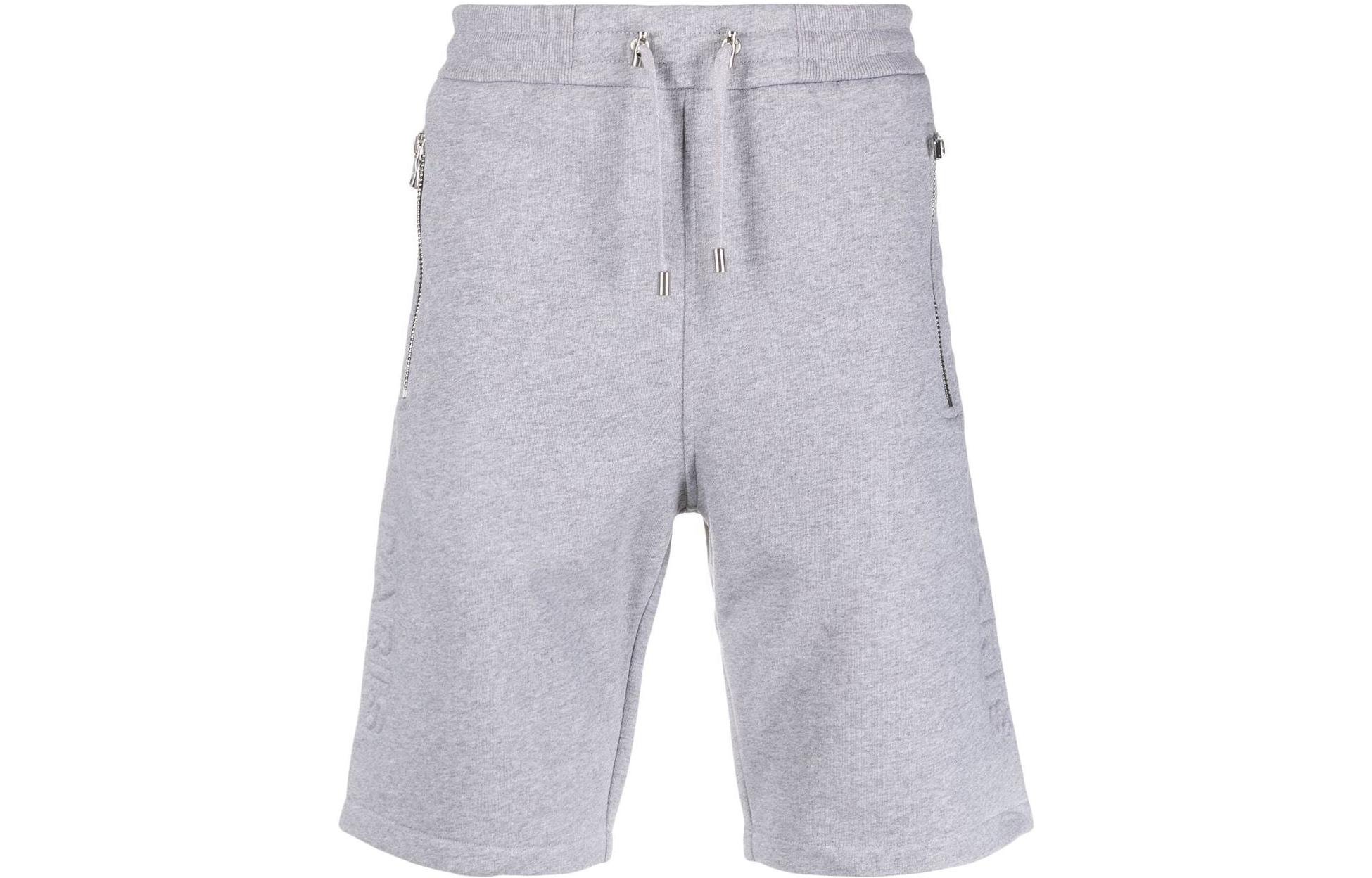 BALMAIN FW22  Solid Grey Lace-Up Casual Shorts YH1OA000BB34-9UB