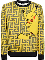 Balmain FW22 Anime Print Pullover Sweatshirt Yellow YH3JQ040GB41 Balmain FW22 Anime Print Pullover Sweatshirt Yellow YH3JQ040GB41