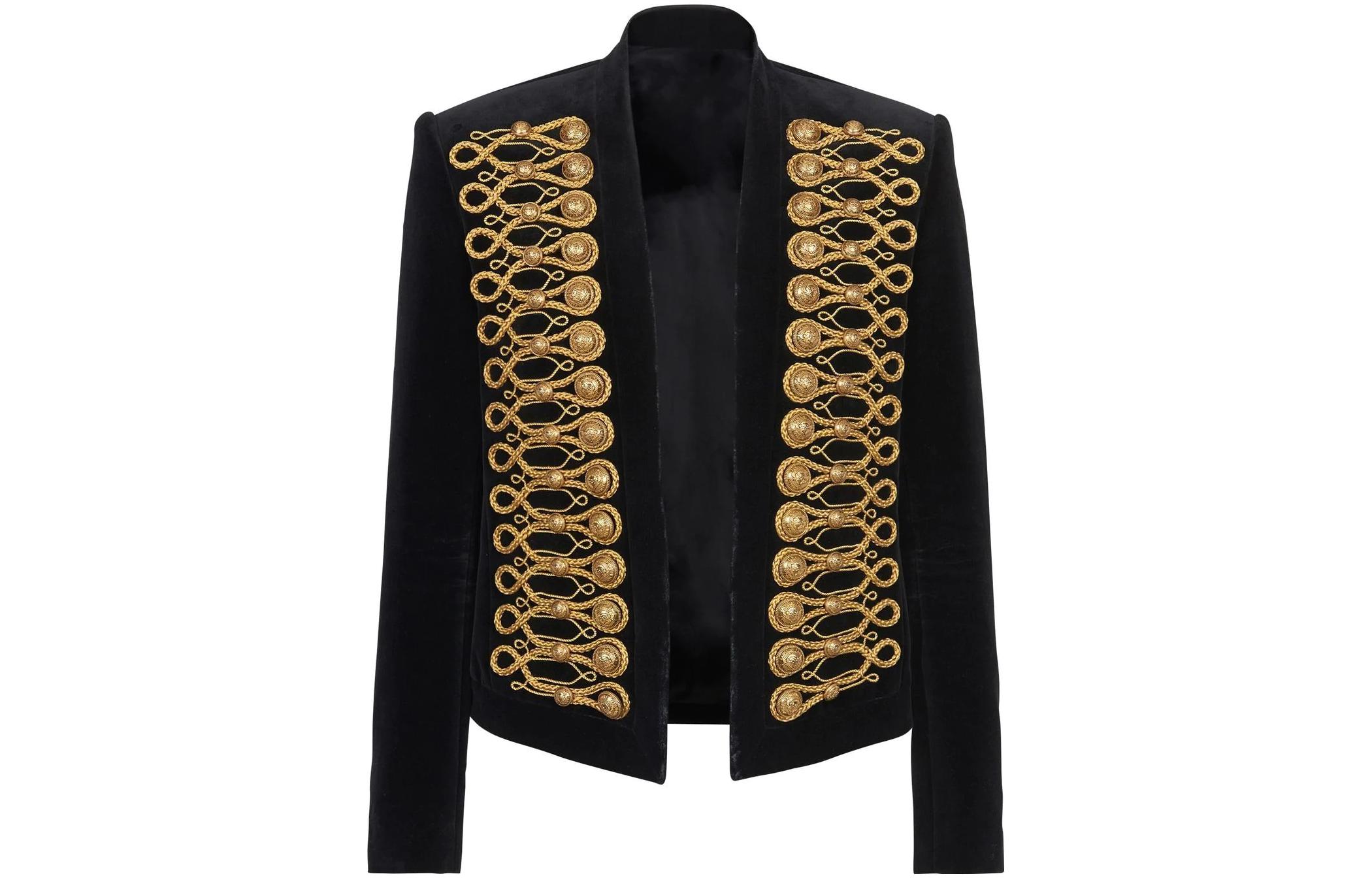Balmain FW22 Black Button-Detail Long Sleeve Jacket YH1SC011PB25EAD