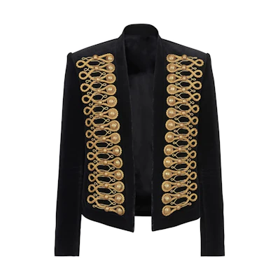 Balmain FW22 Black Button-Detail Long Sleeve Jacket YH1SC011PB25EAD