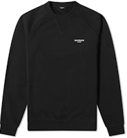 BALMAIN FW22 Black Logo Print Crewneck Pullover Sweatshirt for Men. XH0JQ005BB04-EAB BALMAIN FW22 Black Logo Print Crewneck Pullover Sweatshirt for Men. XH0JQ005BB04-EAB