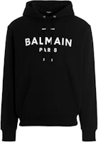 Balmain FW22 Black Logo Print Hoodie YH1JR002BB65EAB Balmain FW22 Black Logo Print Hoodie YH1JR002BB65EAB